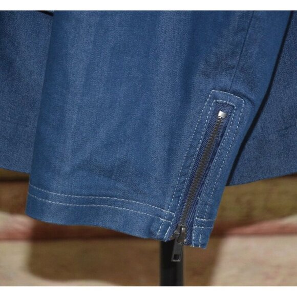 Ladies Studio V Lightweight Blue Chambray Jacket Snap Front Stretch Plus Size 2X - Picture 5 of 9